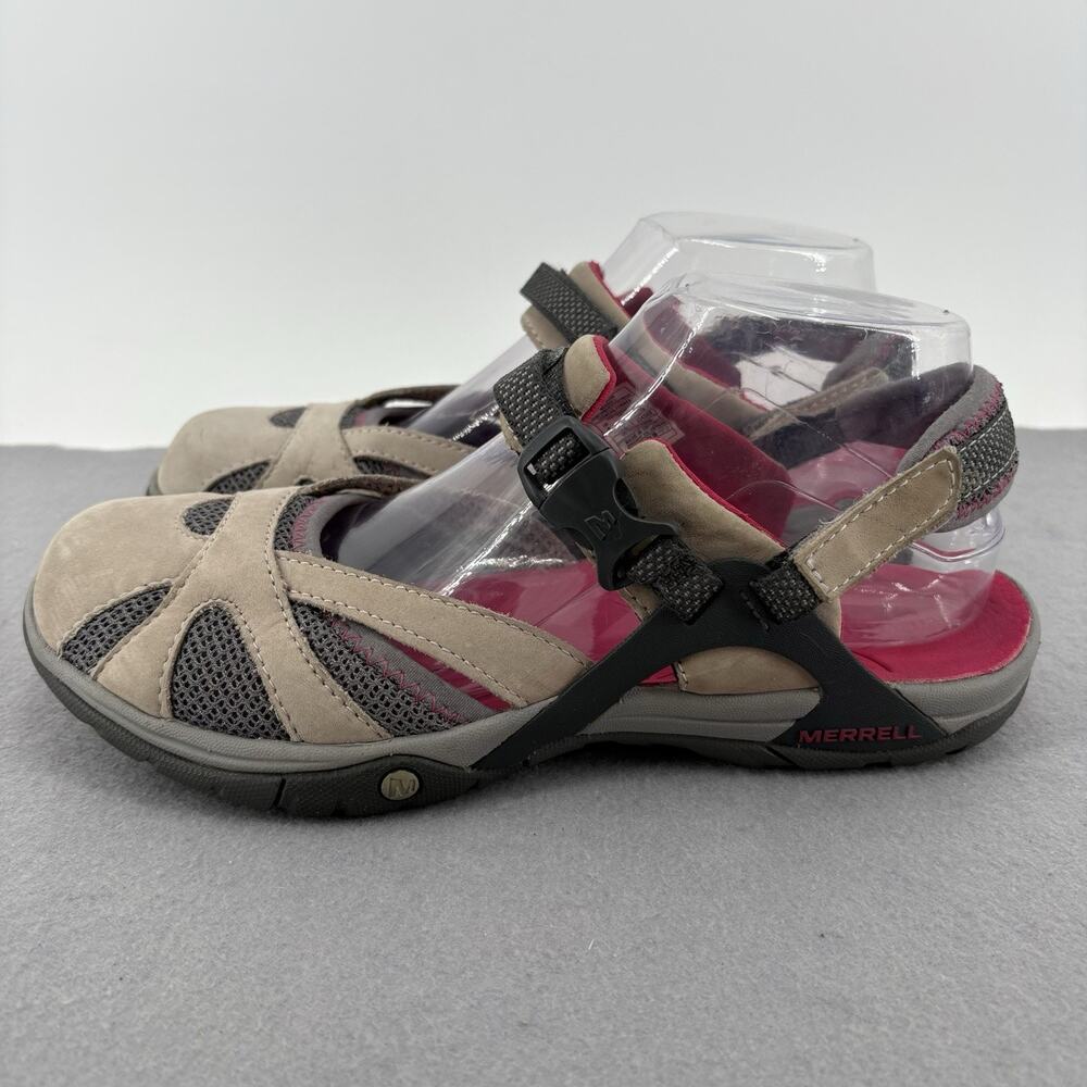 Merrell Sandals Womens 8 Wild Dove Sport Slingback J24502 Tan Pink Flats Adjust